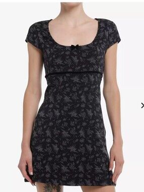 Hot Topic Thorn & Fable Fairies & Roses Empire Waist Mini Dress Sz XL